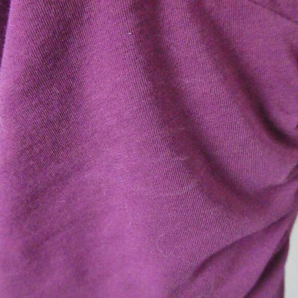 Garnet Hill Juliet Faux Wrap V Neck Draped Ruched Long Sleeve Blouse Top Purple - Picture 8 of 12